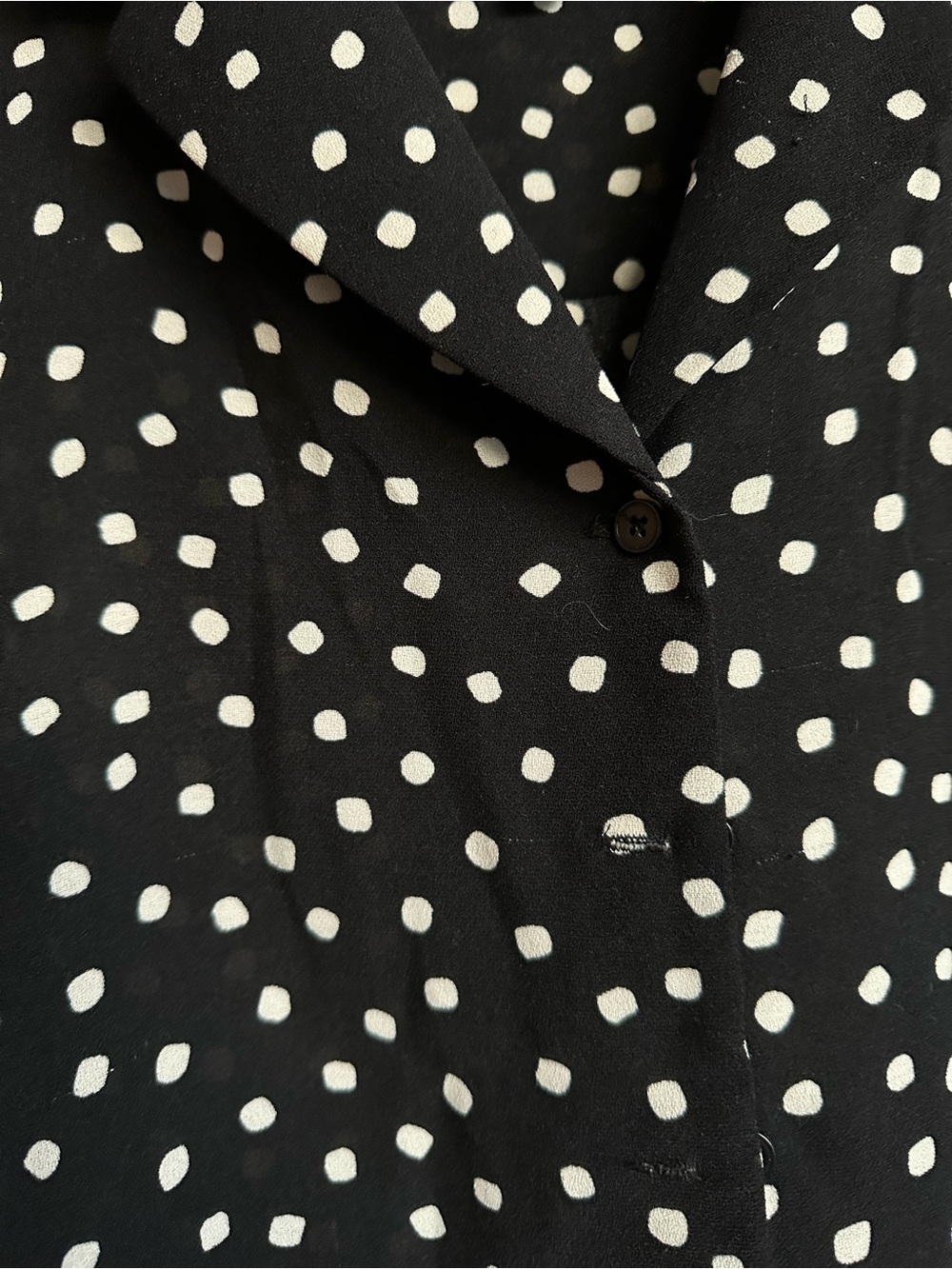 Frank & Oak Black Polka Dot Button-Up Blouse - Picture 5 of 5